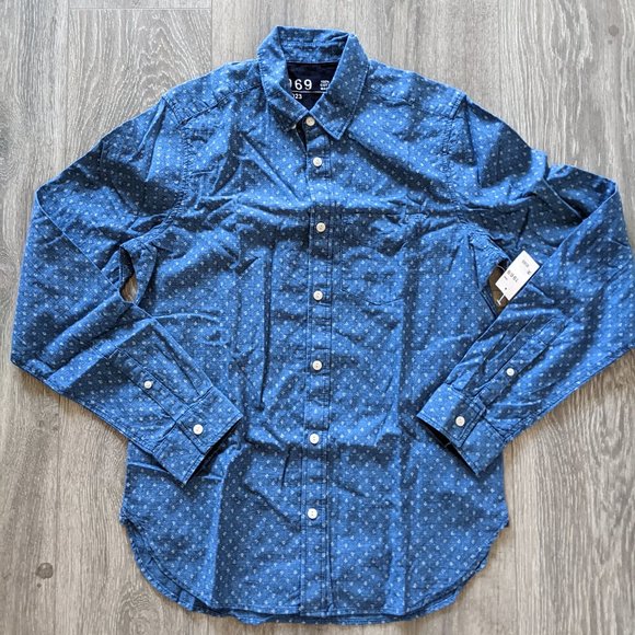 GAP 1969 RN54023 Men's Casual Button-down Denim Shirt - Picture 1 of 16